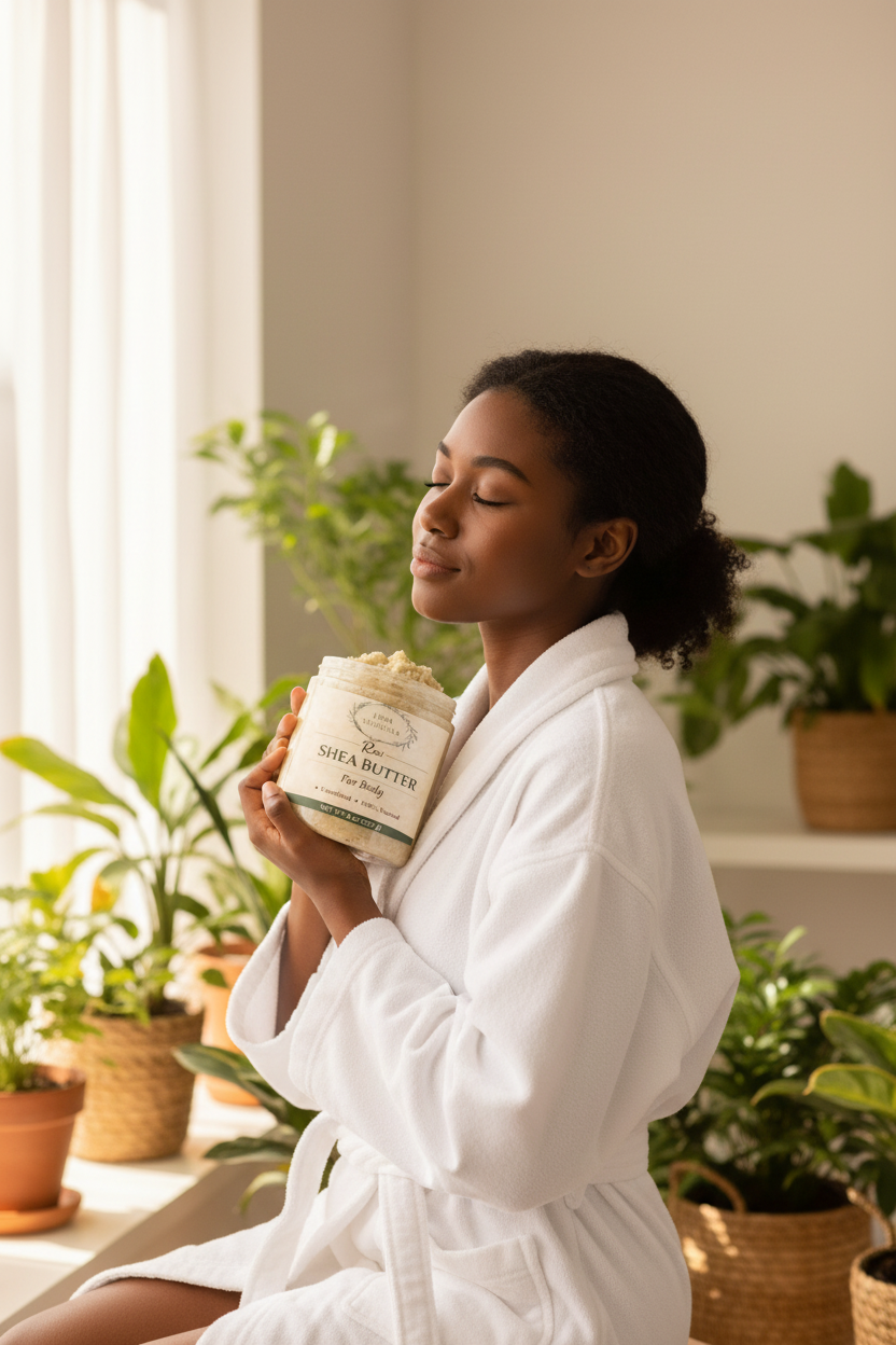 Portrait with product